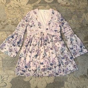 Buckle Boutique Boho lavender empire waist dress M